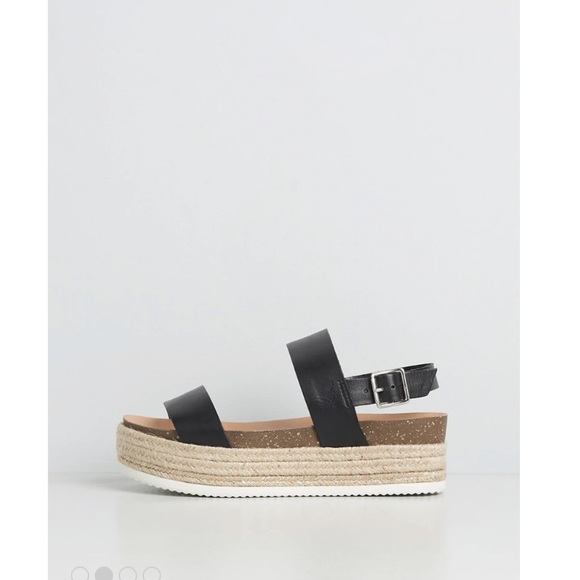 ModCloth Chelsea NWT Sand and Sea, Please! Espadrille Sandal - Black - Picture 2 of 4